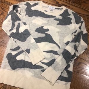 Barney’s camouflage long sleeve cashmere sweater